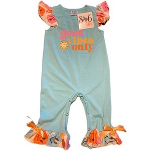 NWT 806 Girl Good Vibes Romper, 6-9 Months